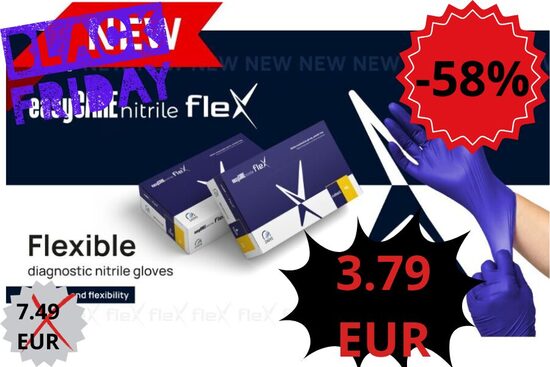 Kobalt zili, ekstra staipīgi easyCARE nitrile flex, N100